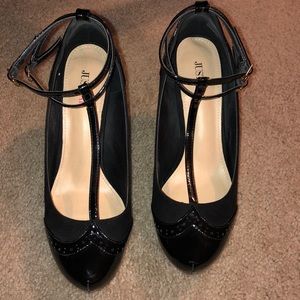 JustFab Black T-strap Heels